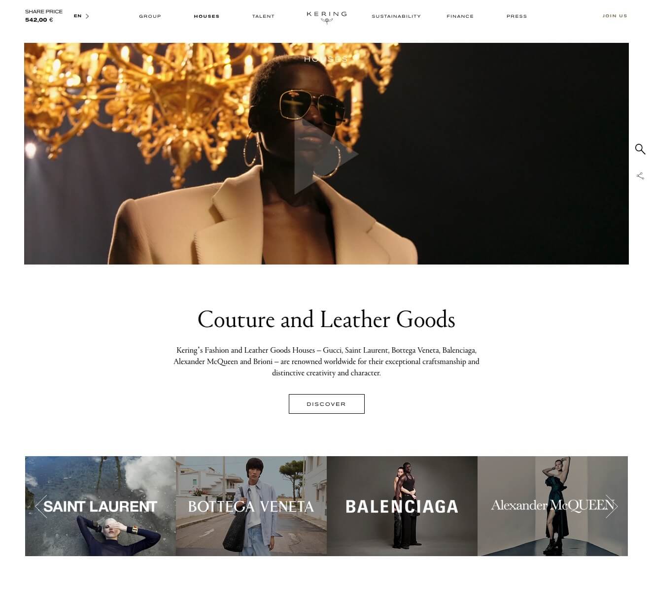 Kering homepage